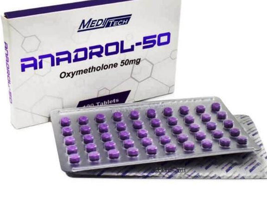 Meditech ANAOROL-50 UAE 50mg oxymetholone oral tablets bottle pharmaceutical grade packaging