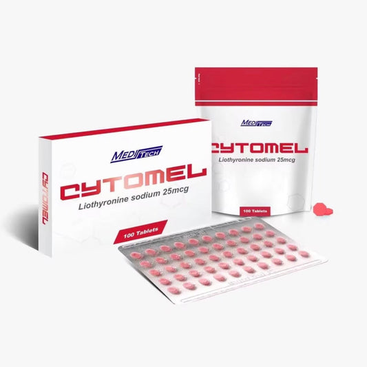 Meditech Cytomel UAE 25mcg liothyronine sodium 100 tablets bottle pharmaceutical packaging